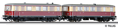 Railbus class CvT 135 with trailer car CPost v-36 (3 rail AC)<br /><a href='images/pictures/Sachsenmodelle/79001.jpg' target='_blank'>Full size image</a>